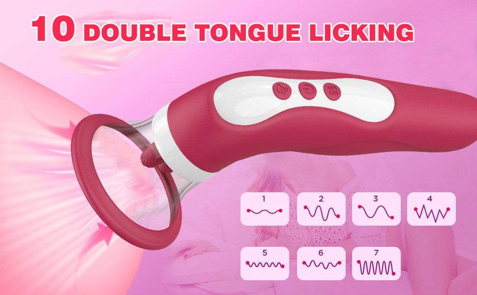 Vibrating tongue licking sucking masturbation device cunnilingus sucking vibrator