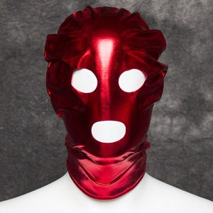 Sexy lacquerless open mouthed hood SM mask