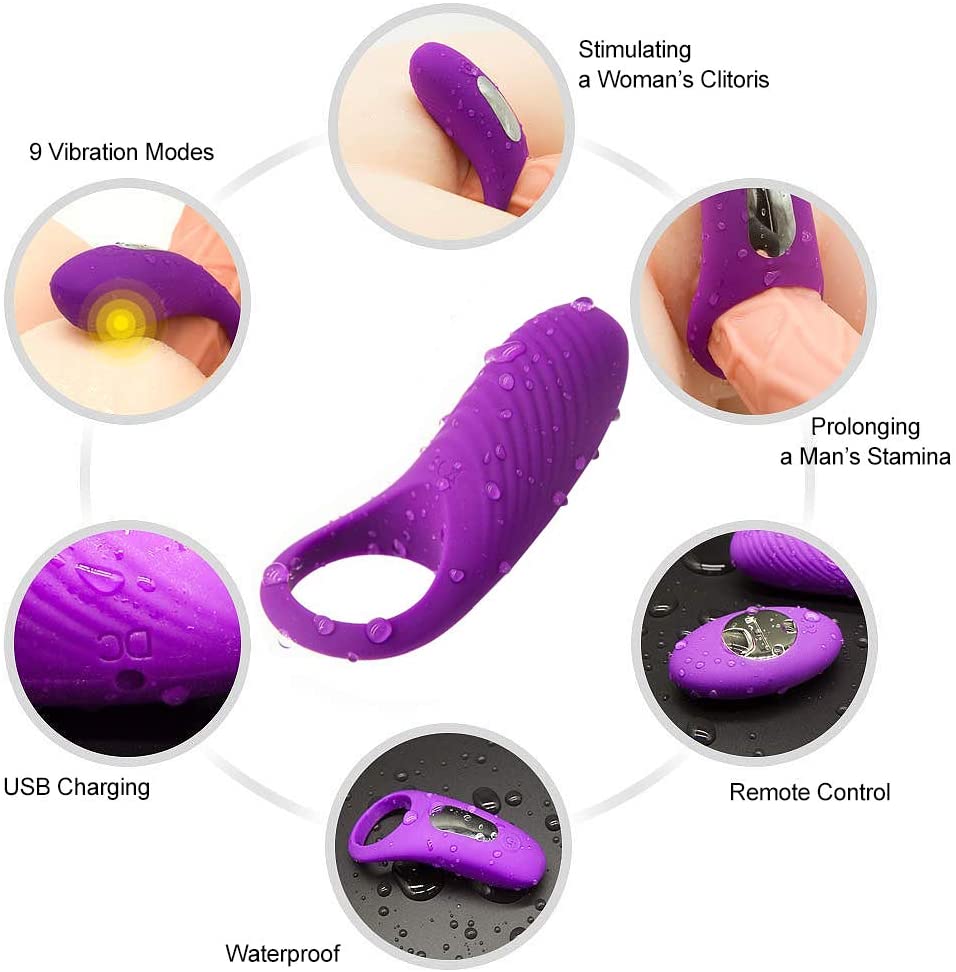 Wholesale Vibrating Cock Ring Silicone Vibration Sex Toy for Male Couples