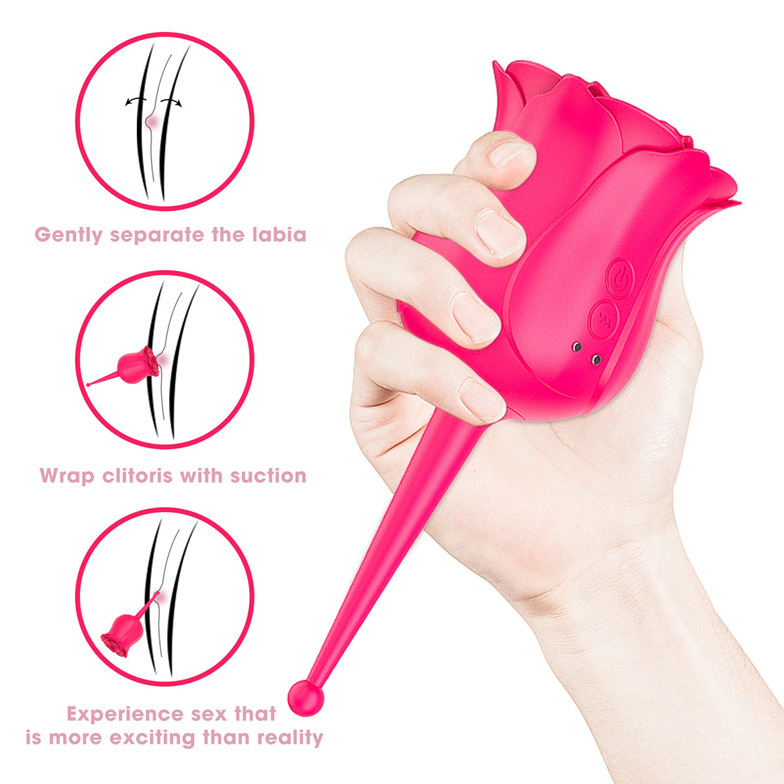 Rose sucker vibrator women masturbation device sex toys