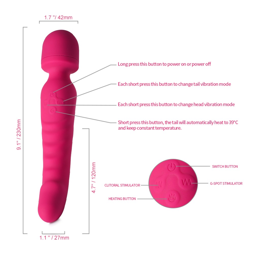 Multi-frequency vibrator rechargeable Women double head sexy vibrator manufacturer