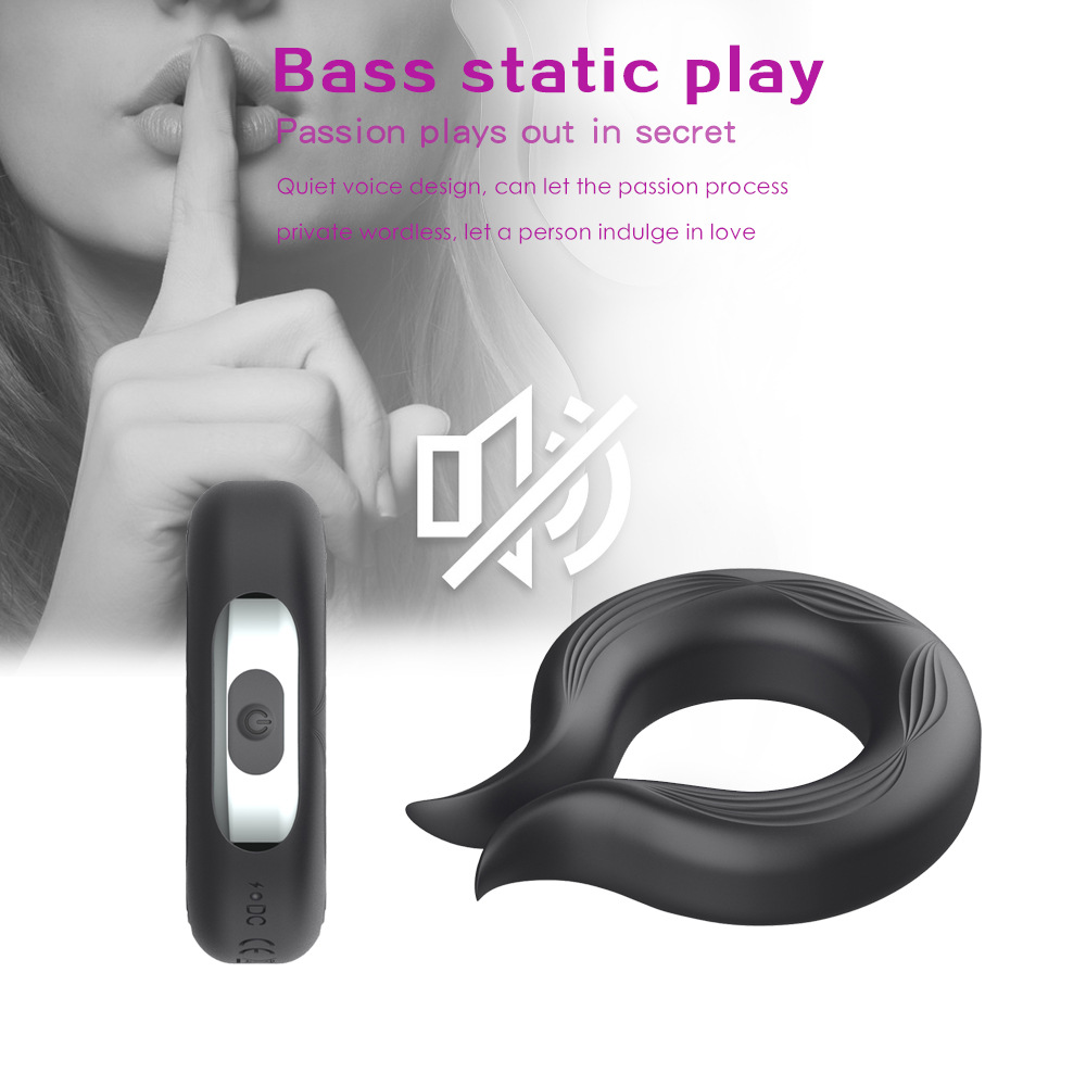 Rechargeable silicone vibration lock fine ring male delay masturbation device