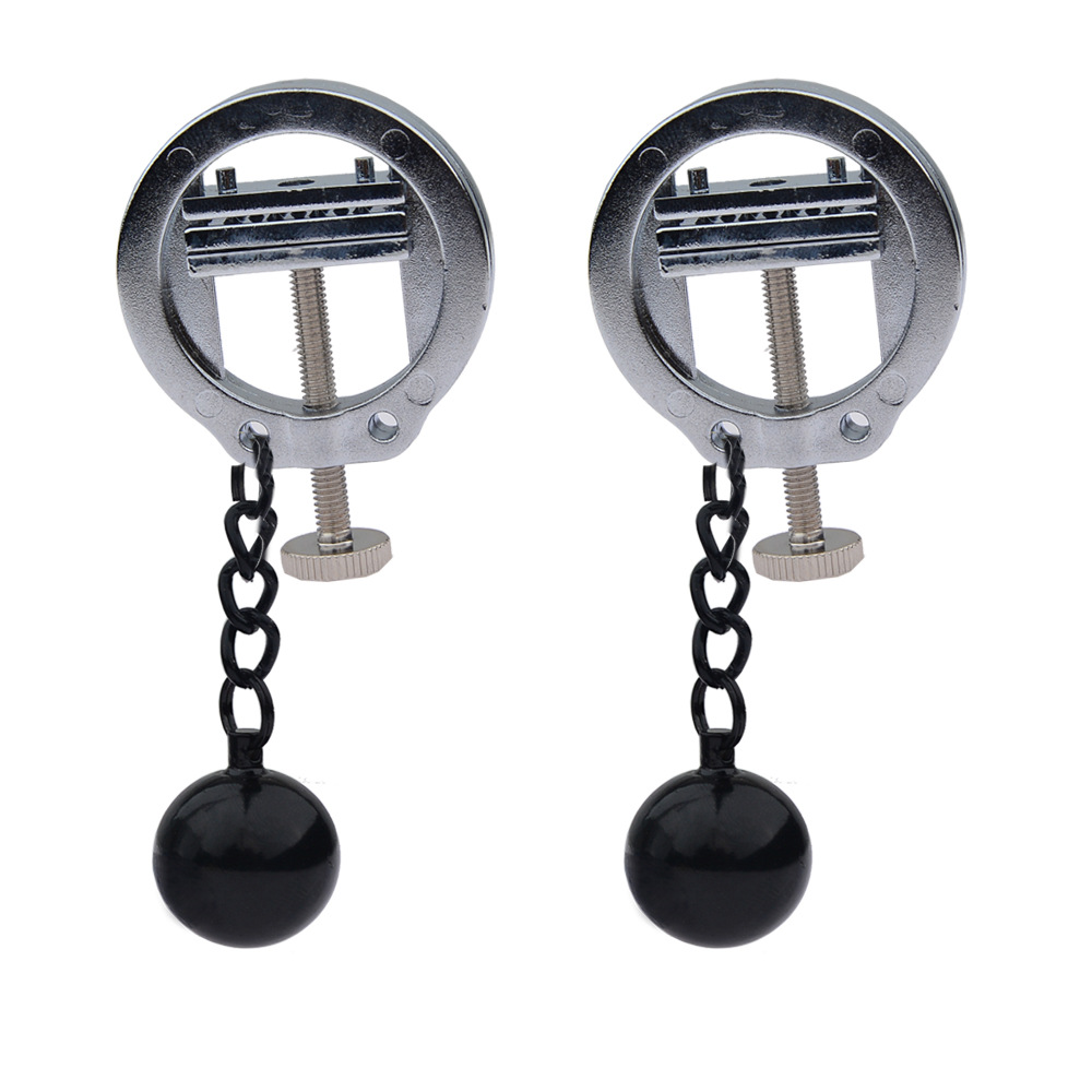 Supply metal black chain ball nipple clamp for adult toys manufacturer