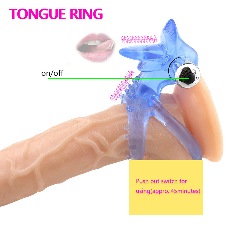 Adult products wholesale duck tongue vibration ring male vibration lock fine ring