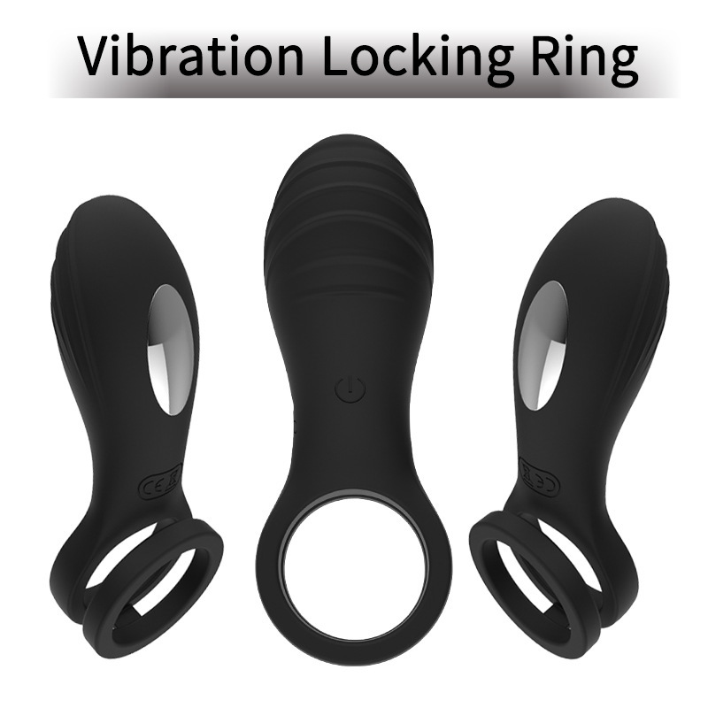 Wholesale adult toy lock fine ring male vibration ring double ring penis ring