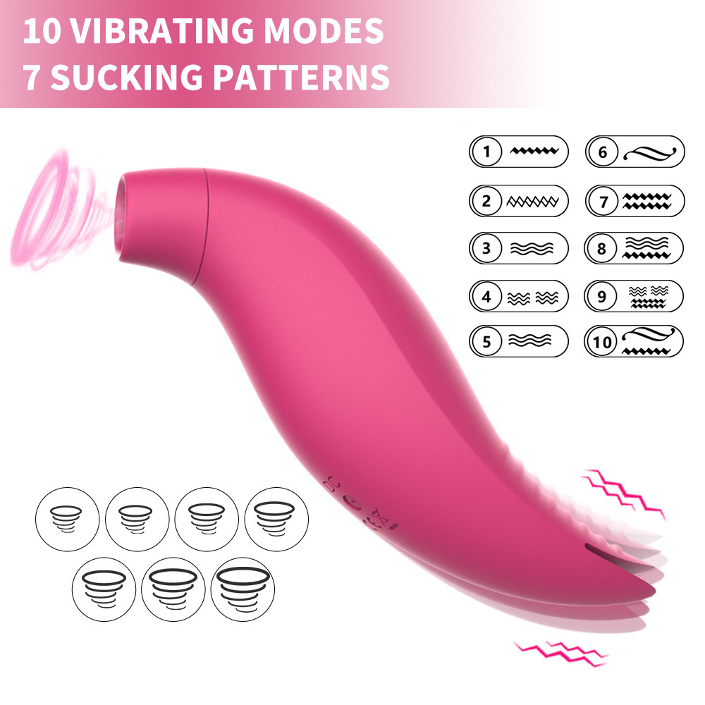 Wholesale rechargeable tongue silicone sucking massage vibration masturbation device