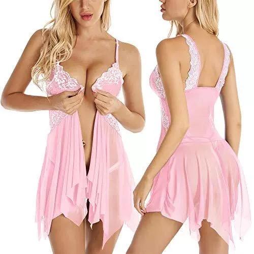 Direct selling pink underwear women  front cover nightwear wholesaler