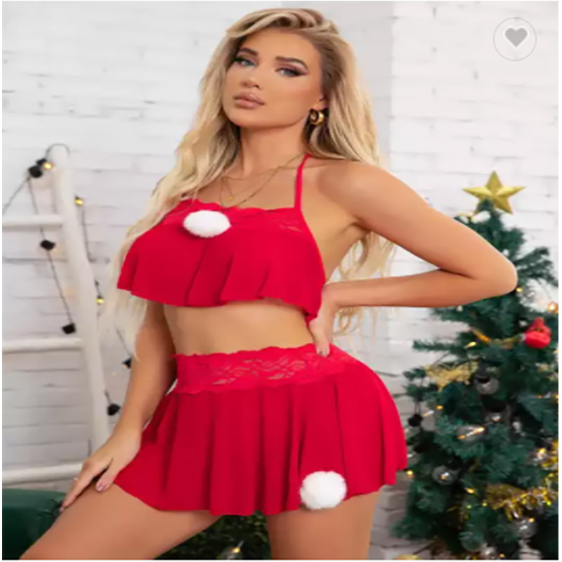 Bra and briefs two-piece Christmas women sexy underwear