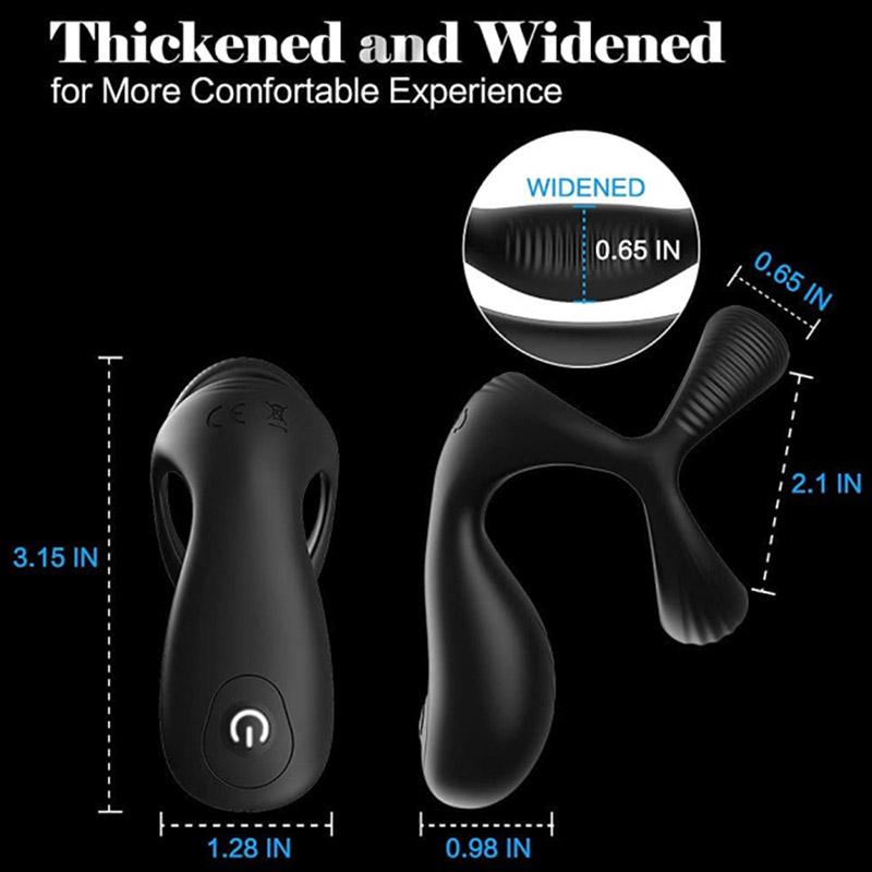 Male anus gel prostate massager silicone vibrating three-ring semen locking ring