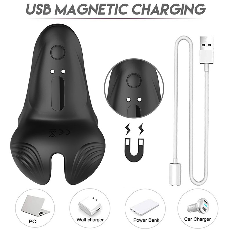 Rechargeable locking sperm ring silicone ring electric prostate massager for men