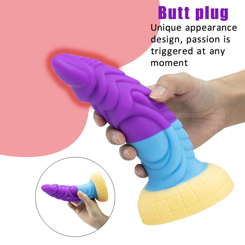 Colored penis soft shaped anal plug silicone fisting SM masturbation device