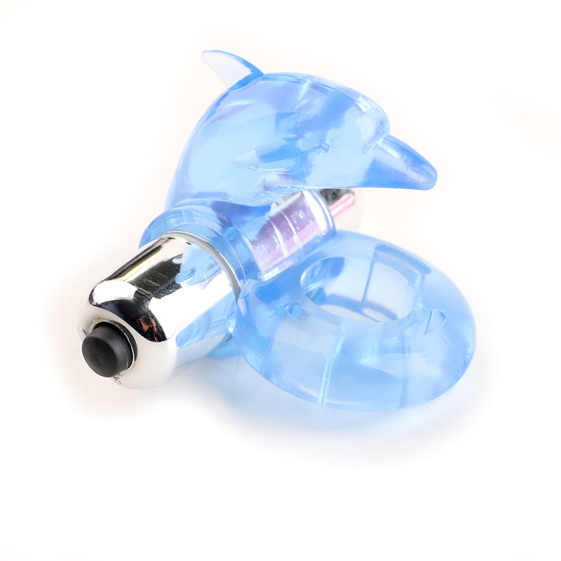 Dolphin Vibrating Ring Male Crystal Ring Locking Semen Ring Sexy Flirting Toy